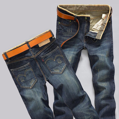 Men's Jeans Slim Straight Long Pants