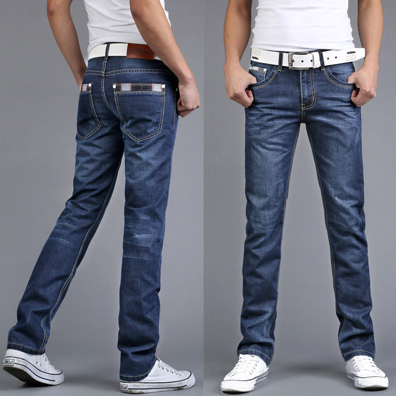 Men's Jeans Slim Straight Long Pants