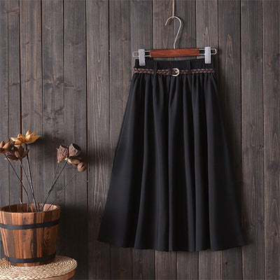 Small Literary A-Line Skirt Women Half-Length Skirt