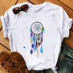 Feather Watercolor Print Women T-shirt