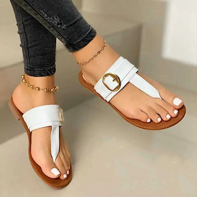 Flat toe casual slippers