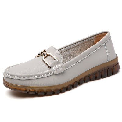 Flat Women's Leisure Thin Soft Bottom Slip-on Comfortable Middle-aged And Elderly Peas Shoes