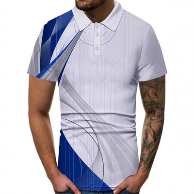 Men's Short-sleeved Button Lapel Polo Shirt