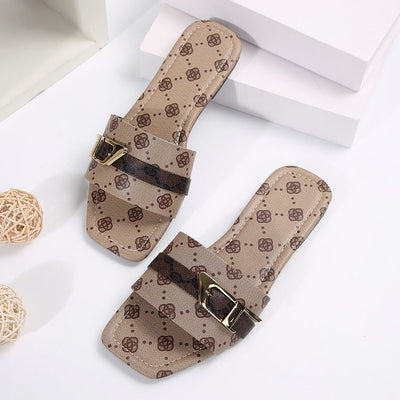 Women's Flat Letter Cloth Slippers