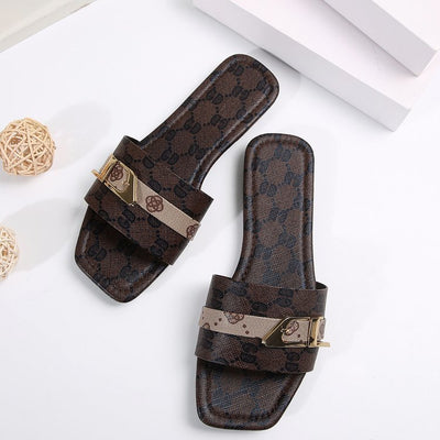 Women's Flat Letter Cloth Slippers