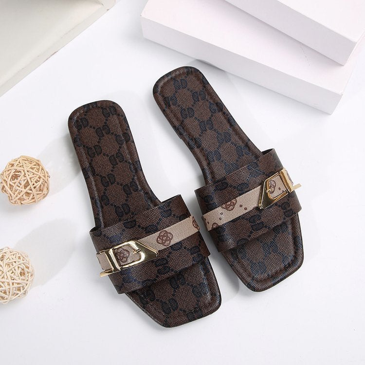 Women's Flat Letter Cloth Slippers